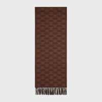 scarf in monogram cashmere - BROWN/TOFFEE -  - 1 | CELINE