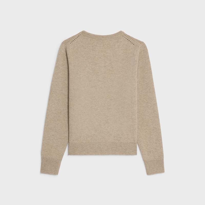 crew neck sweater IN heritage cashmere - OATMEAL 1 -  - 1 | CELINE