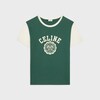 CELINE 블라종 레귤러 티셔츠 - 코튼 저지 - MOSS GREEN / WASHED WHITE -  - 1 | CELINE