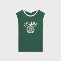 CELINE 블라종 레귤러 티셔츠 - 코튼 저지 - MOSS GREEN / WASHED WHITE -  - 1 | CELINE
