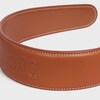 Celine Headband in Calfskin Leather - TAN - HAIR ACCESSORIES - 3 | CELINE