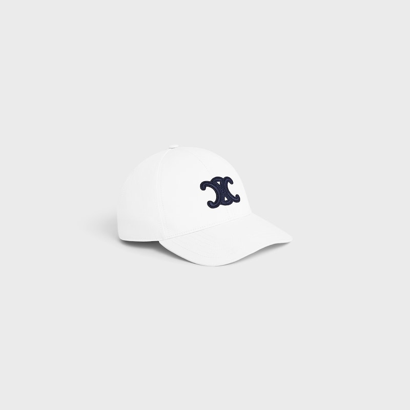 TRIOMPHE BASEBALL CAP IN COTTON - WHITE -  - 1 | CELINE