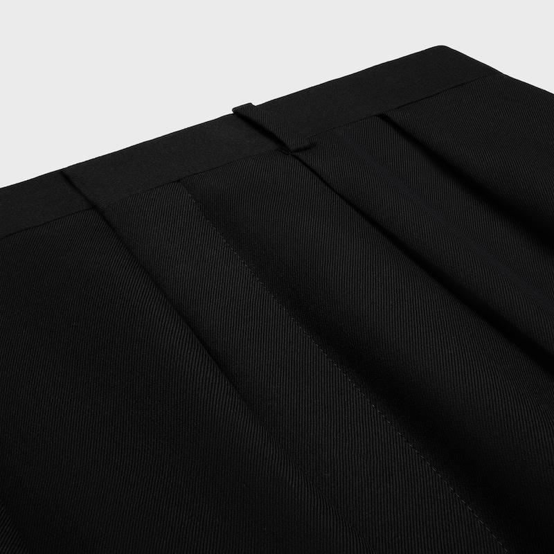 pleated trousers IN wool gabardine - BLACK -  - 1 | CELINE