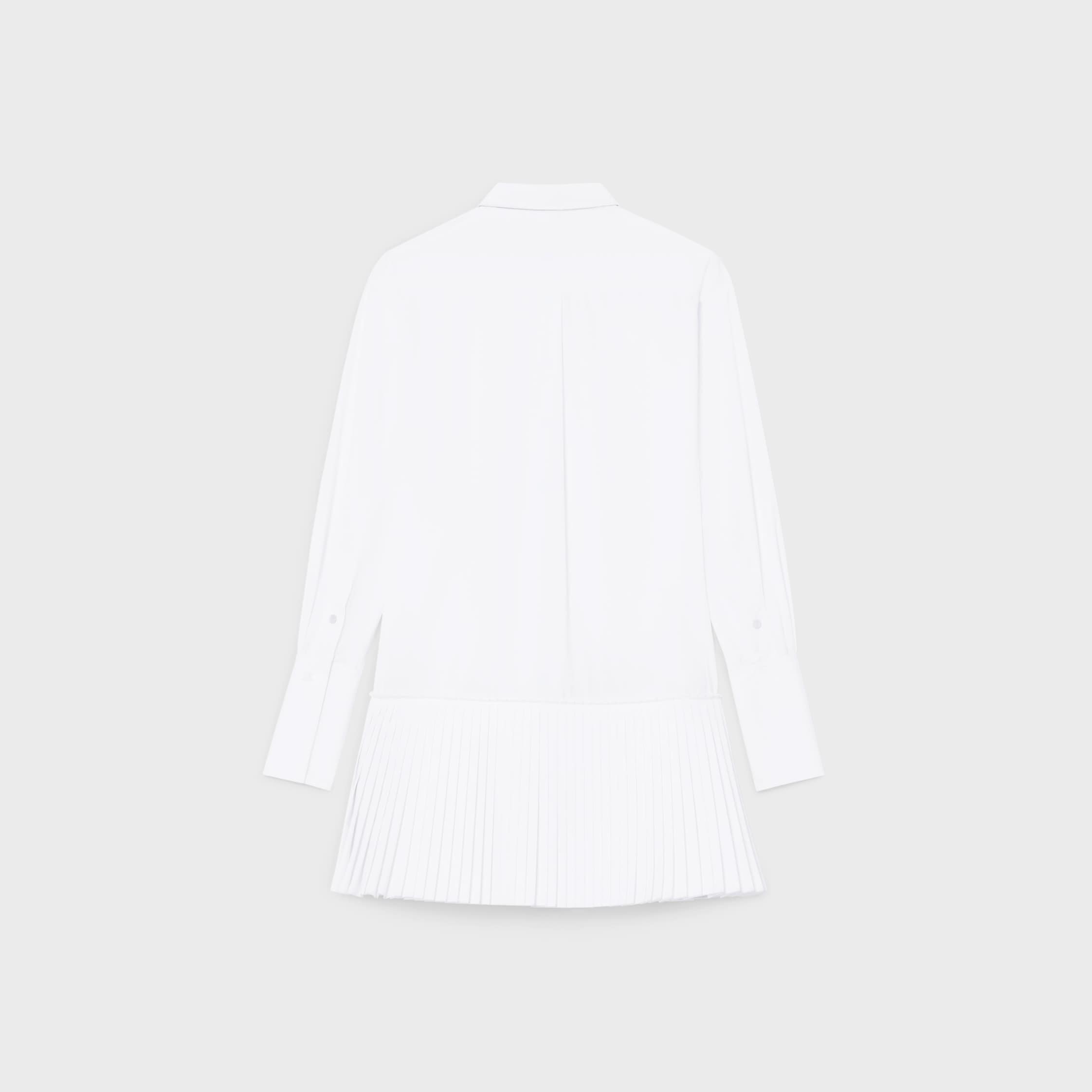 zara white pleated shirt dress ZW COLLECTION PLEATED DRESS - White