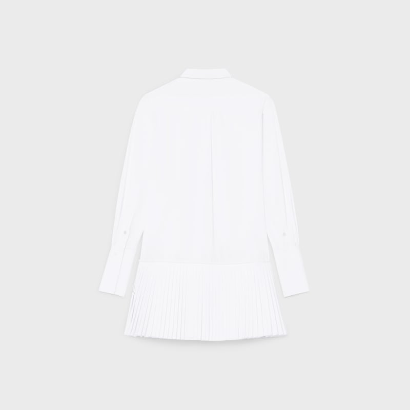 shirt dress IN technical cotton poplin - WHITE -  - 1 | CELINE