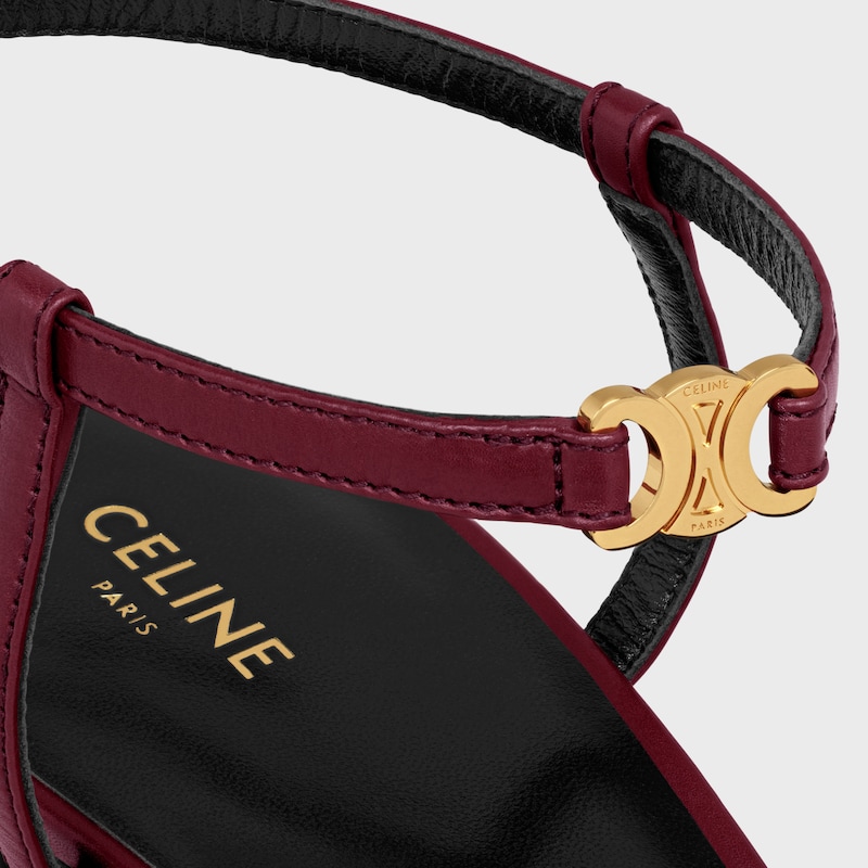 CELINE KITTEN - TRIOMPHE STRAP PUMP IN LAMBSKIN - BURGUNDY -  - 1 | CELINE