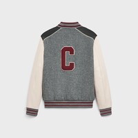 羊毛巧克丁面料经典棒球夹克 - 灰色/黑色/多色 -  - 2 | CELINE