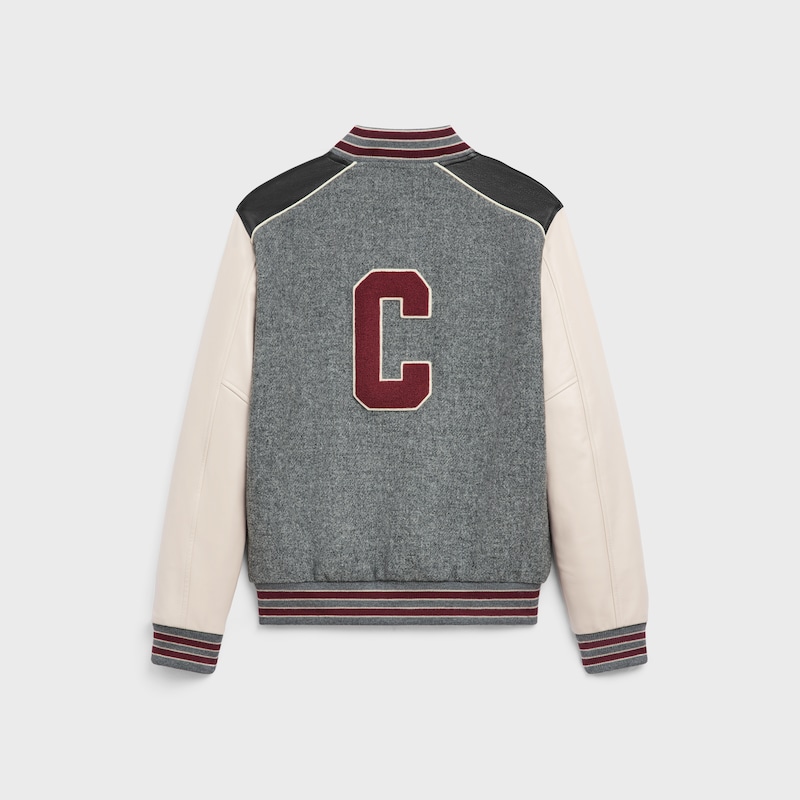 CAZADORA TEDDY CL&Aacute;SICA DE TRICOTINA DE LANA - GRIS/NEGRO/MULTICOLOR -  - 1 | CELINE