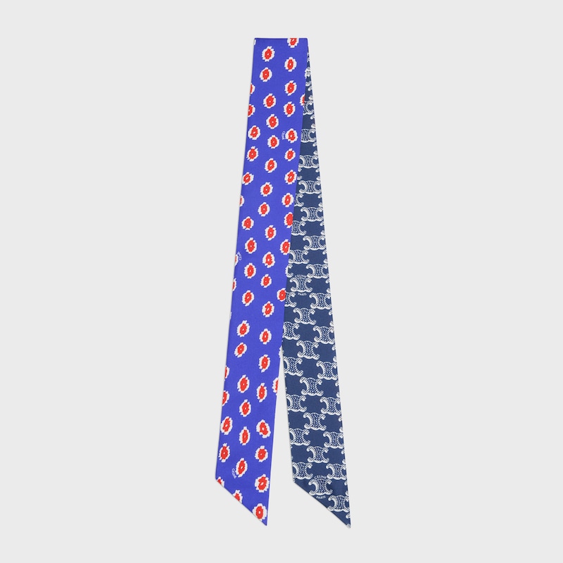 lavalliere IN silk twill - NAVY/RED -  - 1 | CELINE