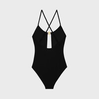 triomphe swimsuit in matte jersey - BLACK -  - 2 | CELINE