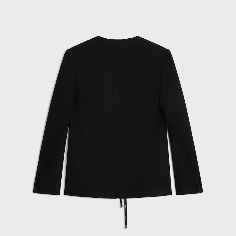 CHAQUETA CÁRDIGAN DE FRANELA DE CACHEMIRA - NEGRO -  - 1 | CELINE
