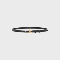 TEEN 13MM TRIOMPHE BELT IN Taurillon Leather - BLACK -  - 1 | CELINE