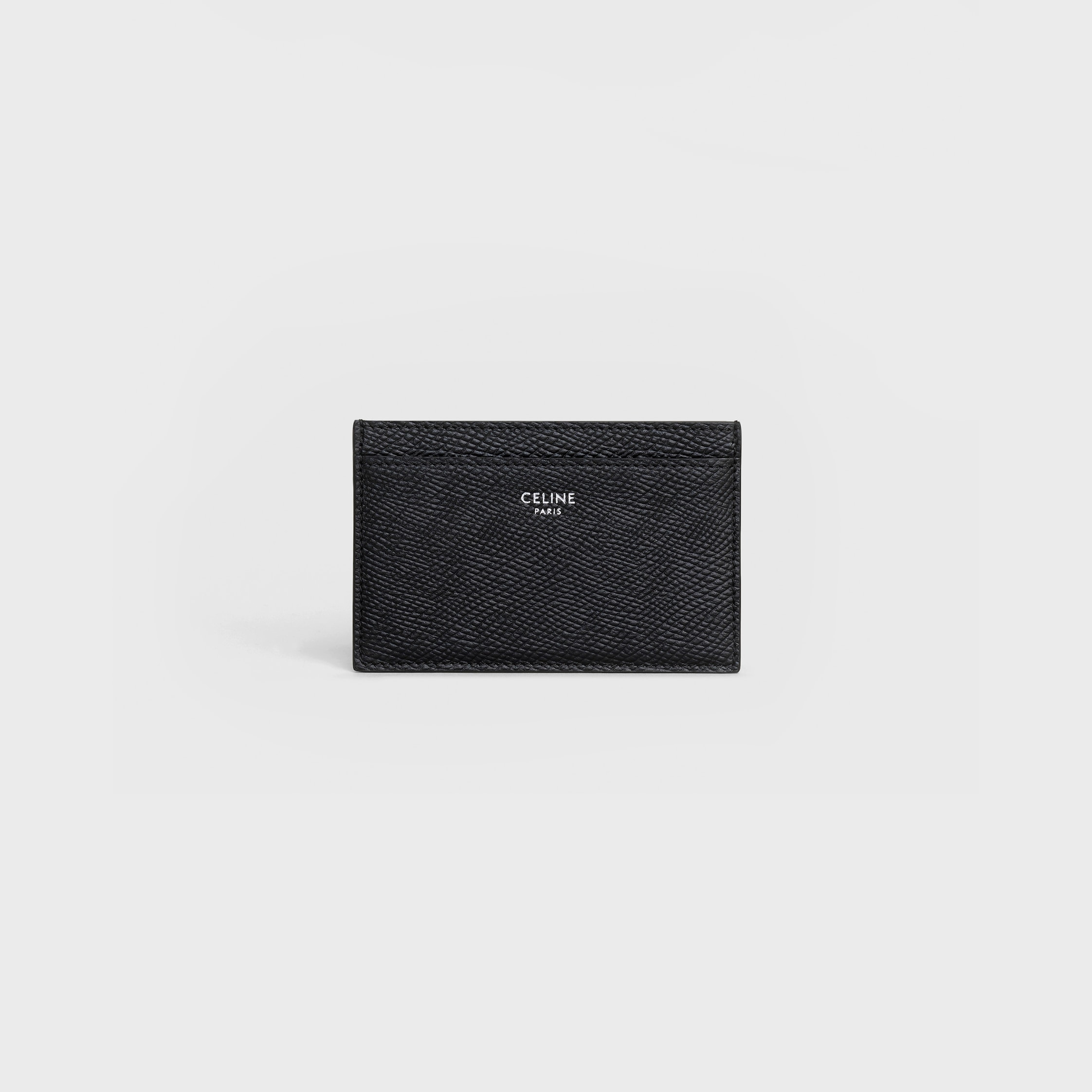 CELINE☆カードホルダー グレインレザーブラック プレーンカードホルダー / グレインドカーフスキン - ブラック