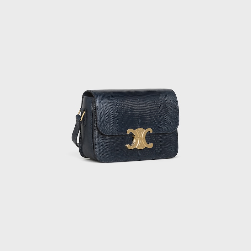 Teen Triomphe Bag in lizard - Navy blue - TRIOMPHE - 1 | CELINE