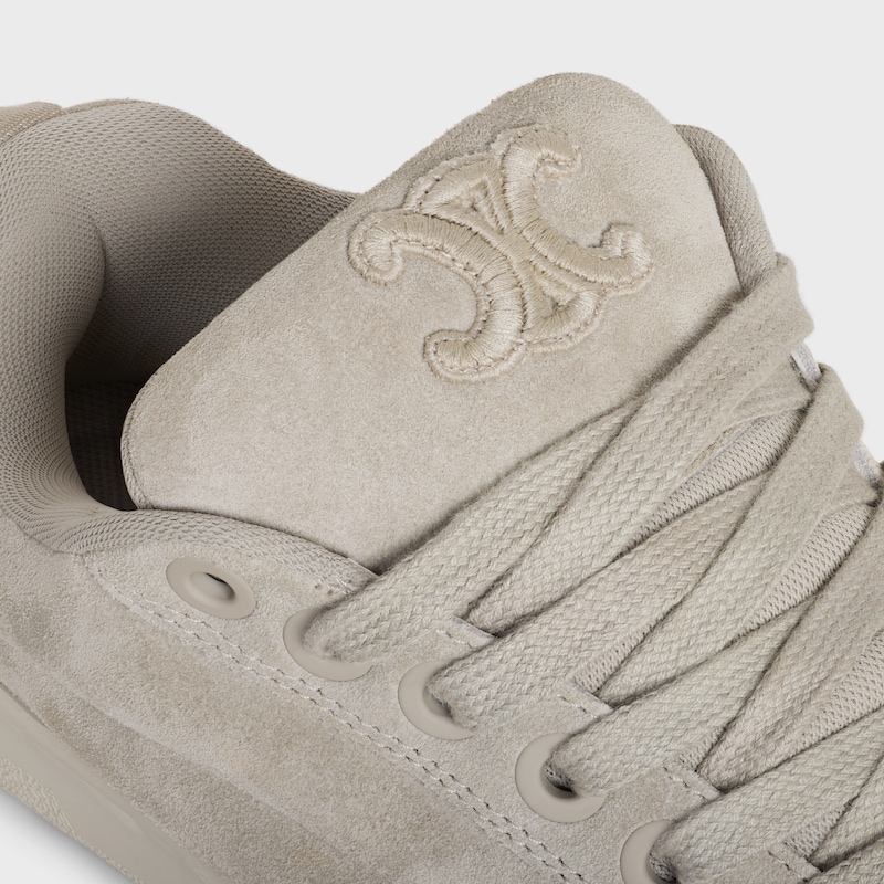 CELINE HUNTINGTON LOW LACE-UP SNEAKER in SUEDE CALFSKIN AND MESH - GREGE -  - 1 | CELINE