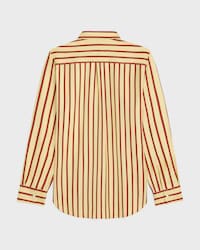 oversized shirt IN striped silk twill - YELLOW/RED/BLACK -  - 2 | CELINE