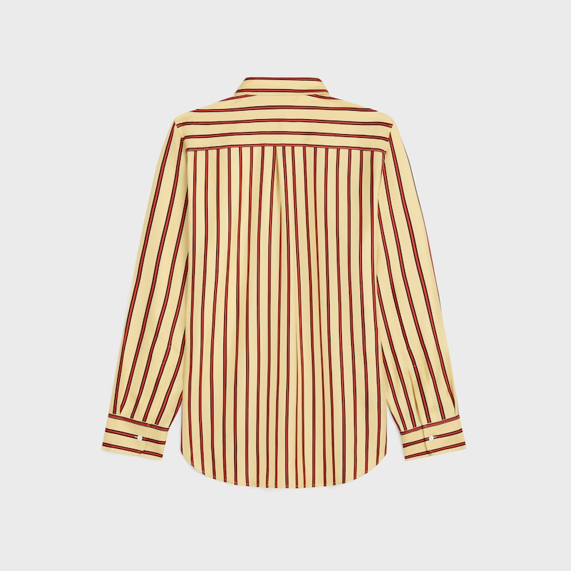 Camisa oversized EM SARJA DE SEDA às riscas - YELLOW/RED/BLACK - - 1 | CELINE