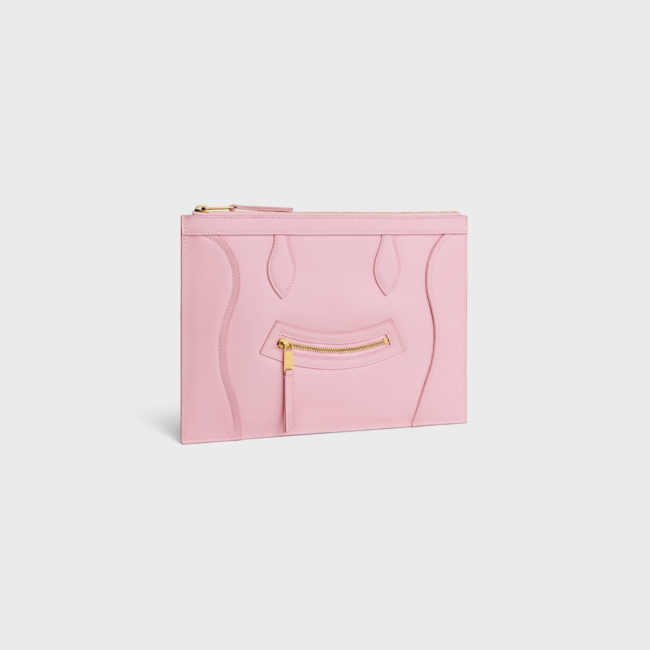 MEDIUM POUCH IN GLOSSY CALFSKIN - DIRTY PINK | CELINE