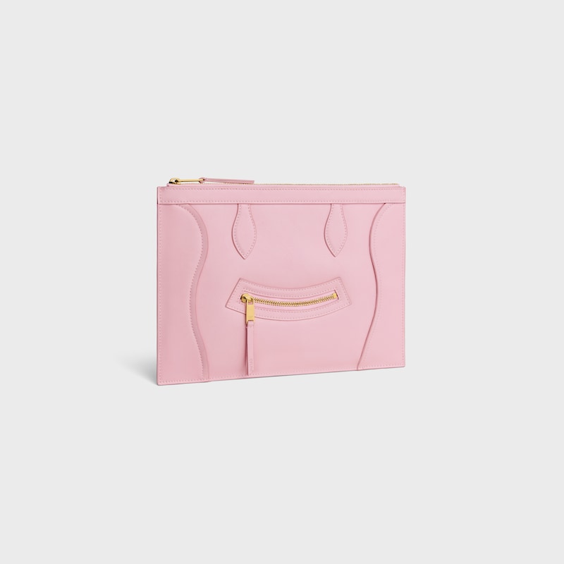MEDIUM POUCH IN GLOSSY CALFSKIN - DIRTY PINK - POUCHES AND TECH ACCESSORIES - 1 | CELINE