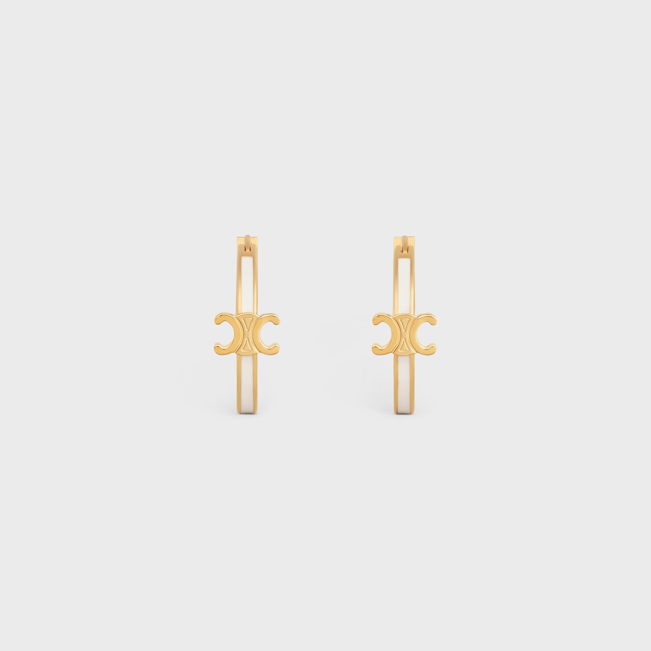 Triomphe Hoops in Enamel and Brass with Gold Finish - GOLD