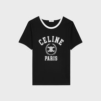 70's celine t-shirt IN cotton jersey - BLACK / WHITE -  - 1 | CELINE