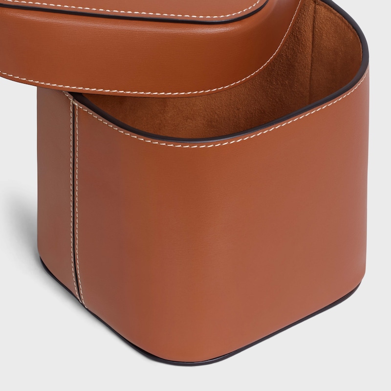 亮面牛皮革中型盒 - 棕黃色 - 家居系列 - 1 | CELINE