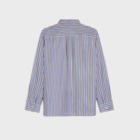 oversized shirt IN silk twill - BLUE/BROWN/IVORY -  - 2 | CELINE