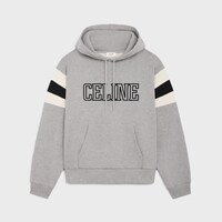 CELINE 루즈 후디 - 코튼 플리스 - GREY MELANGE/ CREAM/ BLACK -  - 1 | CELINE