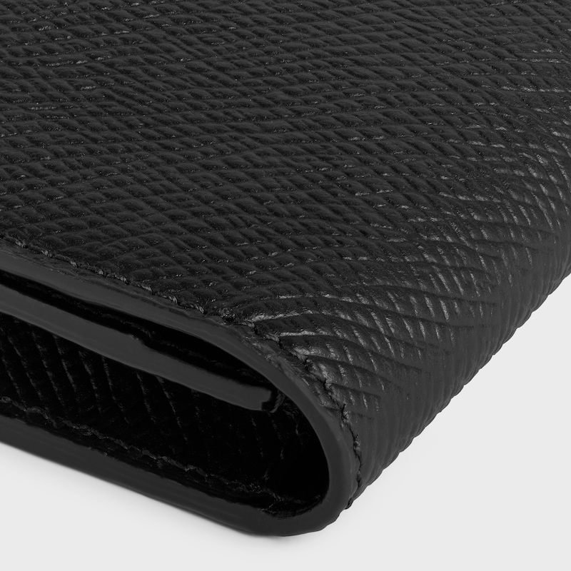 BUSINESS CARD HOLDER IN Grained Calfskin - BLACK - COIN AND CARD HOLDERS - 1 | CELINE