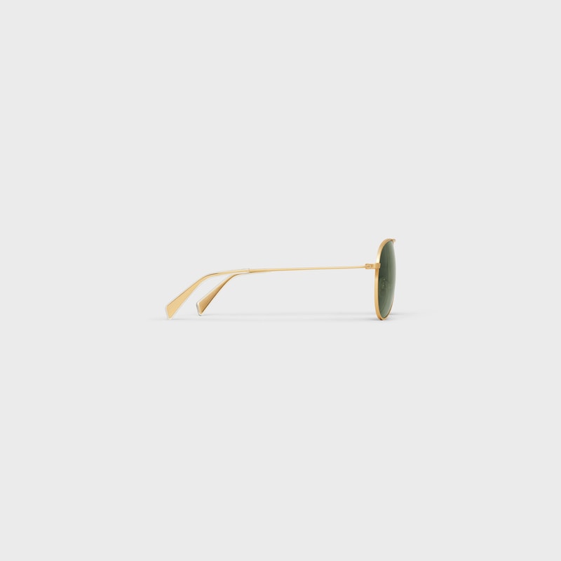 LUNETTES DE SOLEIL METAL FRAME 01 M&Eacute;TAL AVEC VERRES MIN&Eacute;RAUX - OR/VERT -  - 1 | CELINE