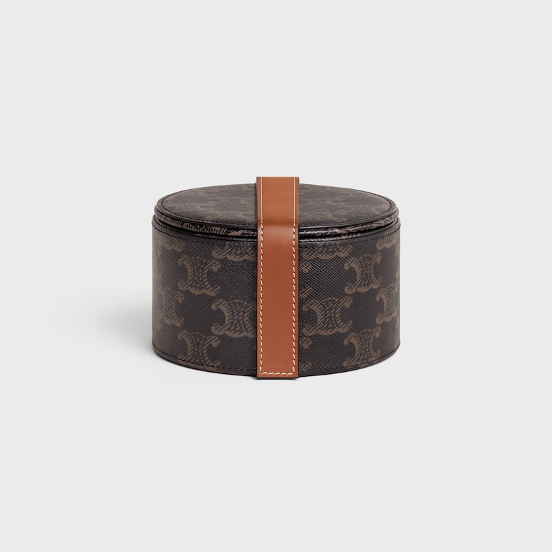 標誌印花牛皮革珠寶盒 - 棕黃色 - 精品甄選 - 1 | CELINE