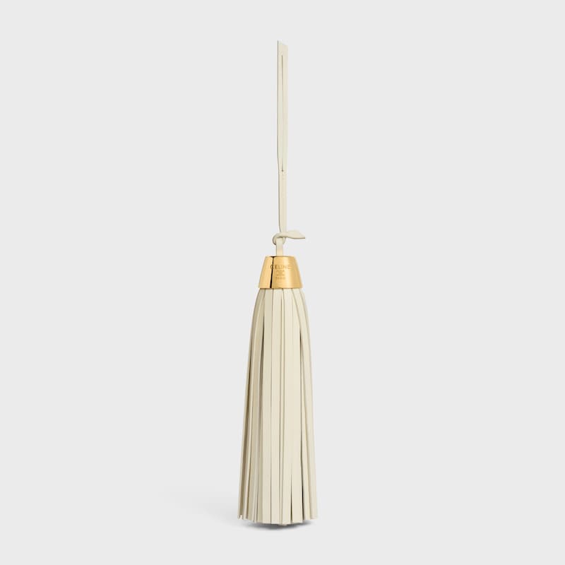 ACCESSOIRE DE SAC TASSEL AGNEAU LISSE - ULTRA WHITE - BIJOUX DE SACS - 1 | CELINE
