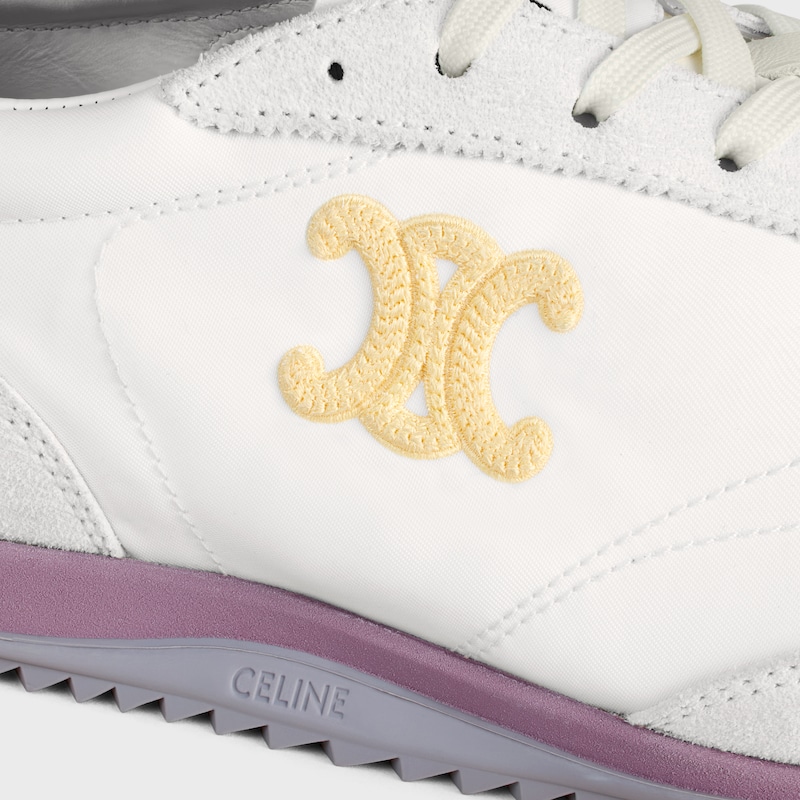 SNEAKER DEPORTIVA DE NAILON, ANTE DE PIEL DE BECERRO Y PIEL DE BECERRO - BLANCO &Oacute;PTICO / VIOLETA CLARO / GRIS -  - 1 | CELINE