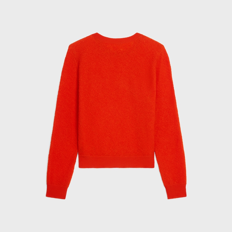 crewneck sweater IN WOOL - BRIGHT RED -  - 1 | CELINE