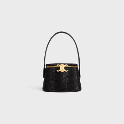 CELINE NINA MINAUDIERE in SUEDE CALFSKIN WITH STRASS - BLACK - OTHER LINES - tileIndex | CELINE