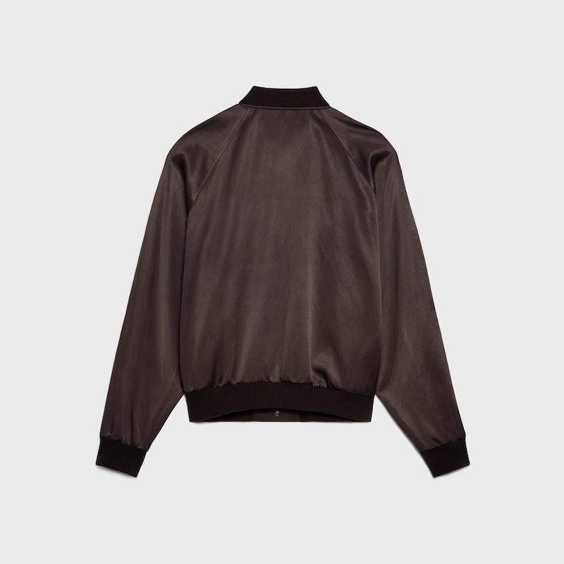 teddy jacket IN viscose satin - NOYER -  - 1 | CELINE