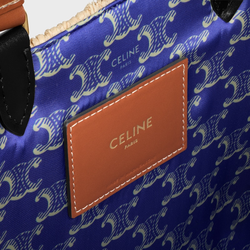 CELINE PARIS PANIER  IN RAFFIA AND CALFSKIN - NATURAL / TAN - CLASSIC PANIER - 1 | CELINE