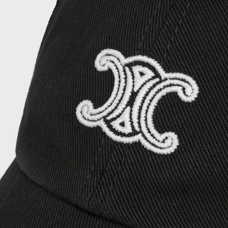 vivienne cap IN cotton twill - Black & White -  - 1 | CELINE