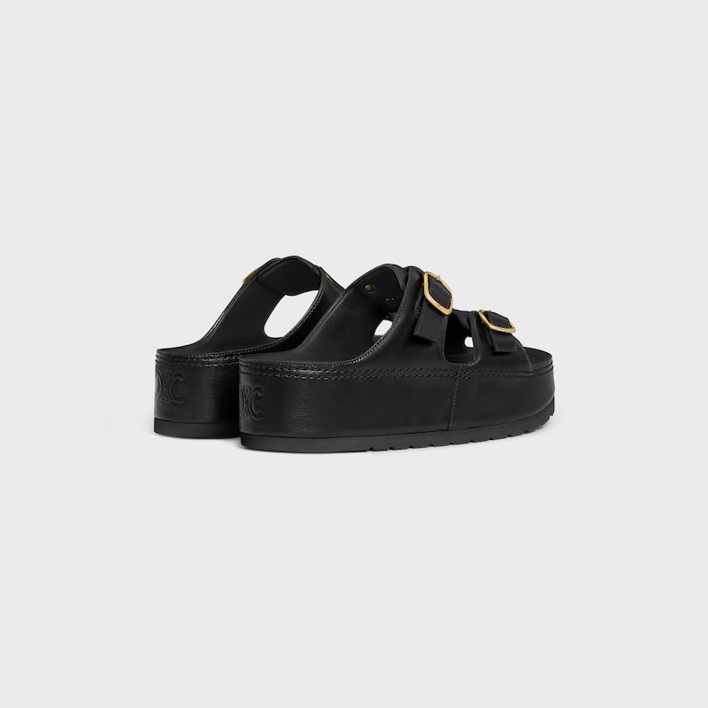 CELINE POLLY WEDGE MULE IN CALFSKIN - BLACK -  - 1 | CELINE