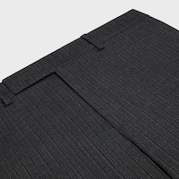 mods pants in retro striped wool - ANTHRACITE/NOIR/CRAIE -  - 2 | CELINE