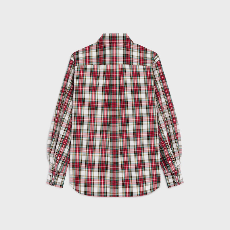 shirt IN tartan cotton - WHITE/RED/GREEN -  - 1 | CELINE
