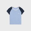 triomphe t-shirt in cotton jersey - LIGHT BLUE/NAVY/OFF WHITE -  - 1 | CELINE
