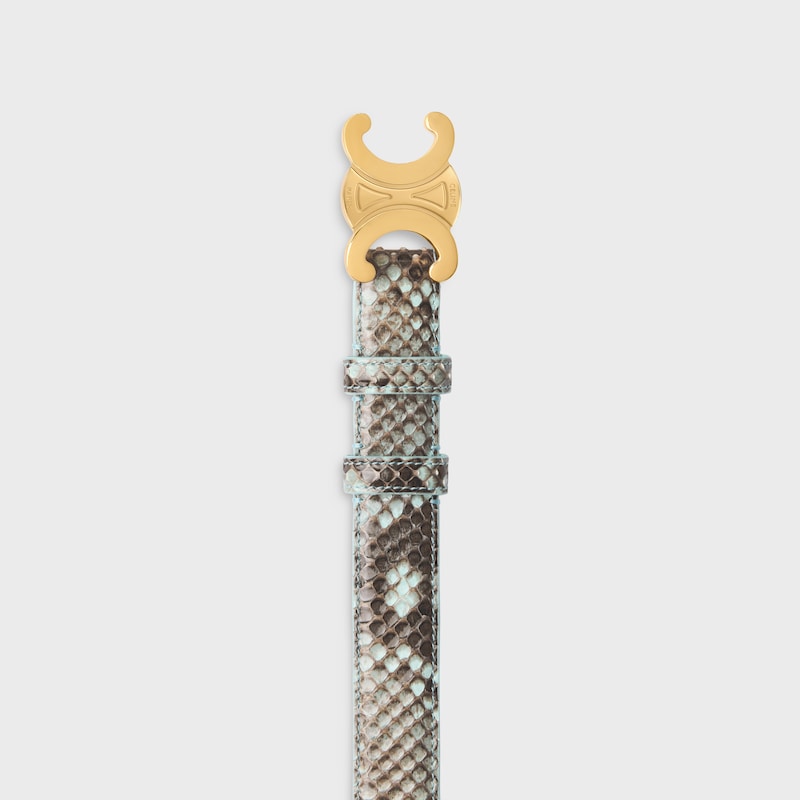 Triomphe Belt 25MM IN PYTHON - POWDER BLUE -  - 1 | CELINE