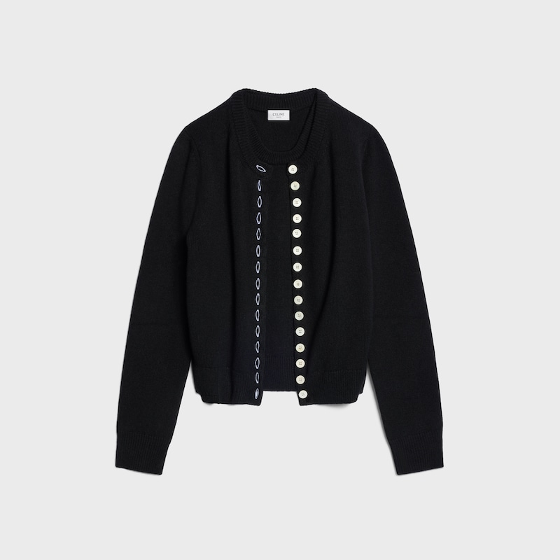 CONJUNTO DE C&Aacute;RDIGAN DE CACHEMIRA HERITAGE - NEGRO -  - 1 | CELINE