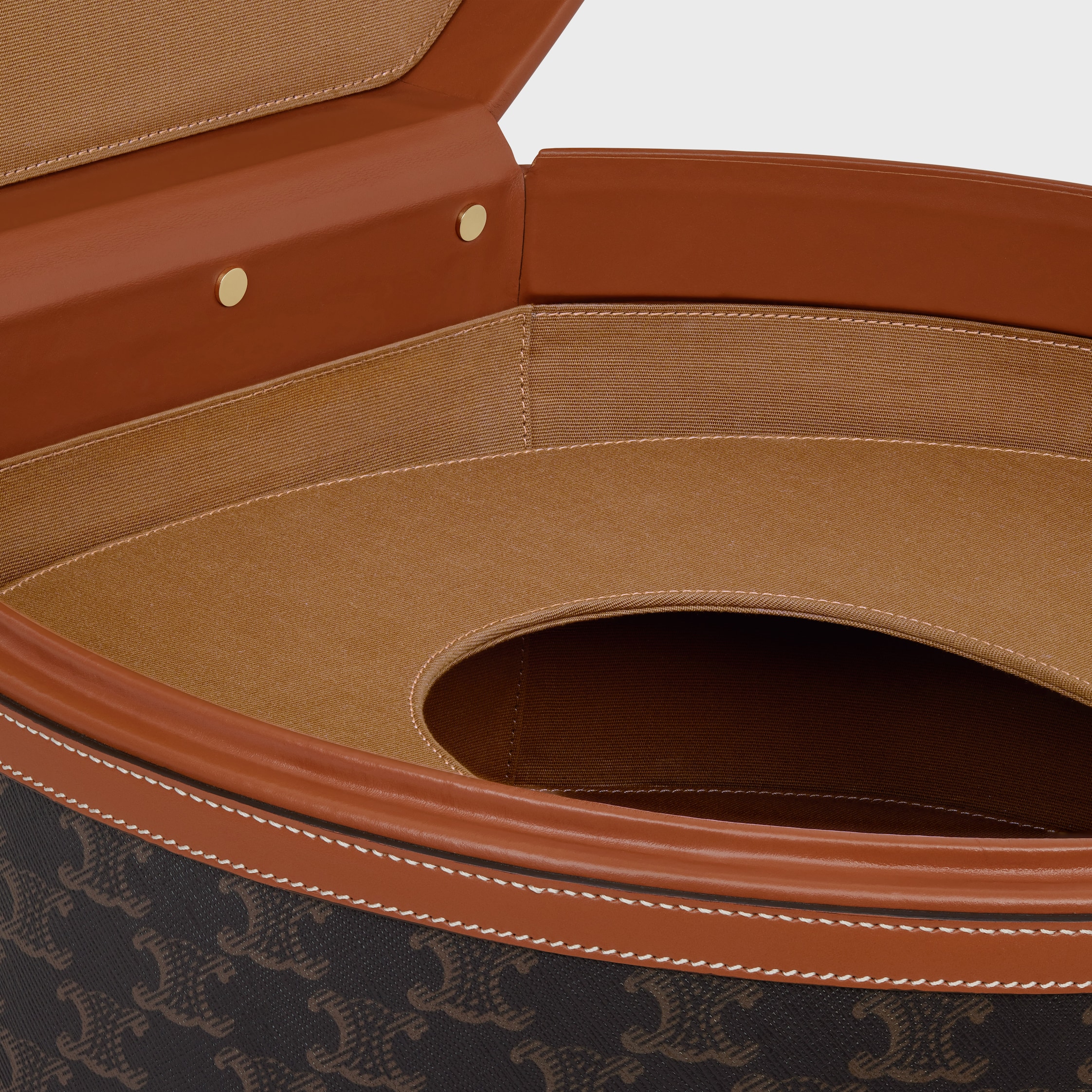 Fedora case in triomphe canvas and calfskin - TAN | CELINE