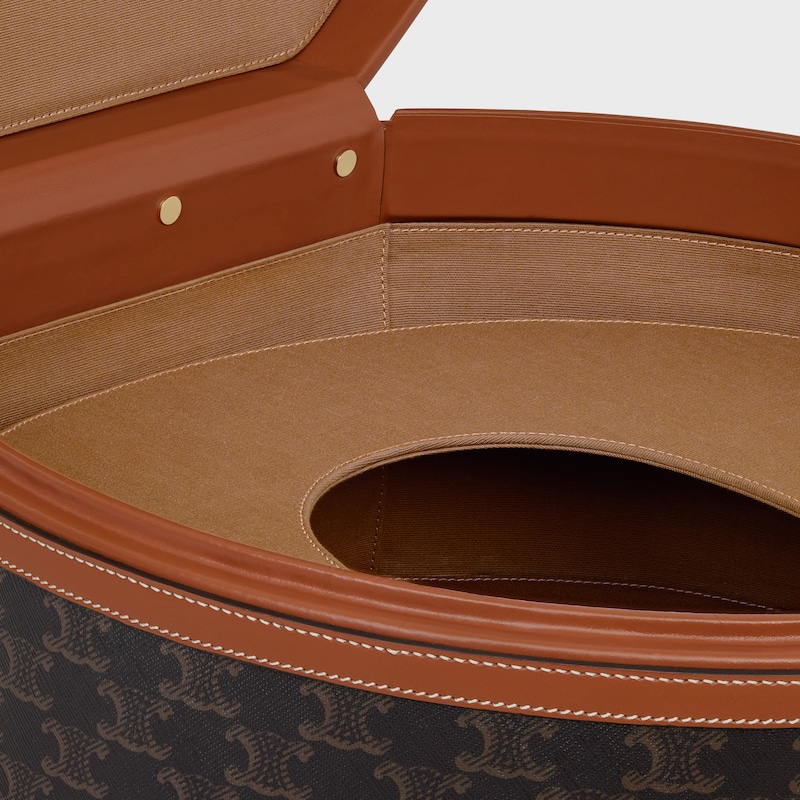 Fedora case in triomphe canvas and calfskin - TAN - CELINE MAISON - 1 | CELINE
