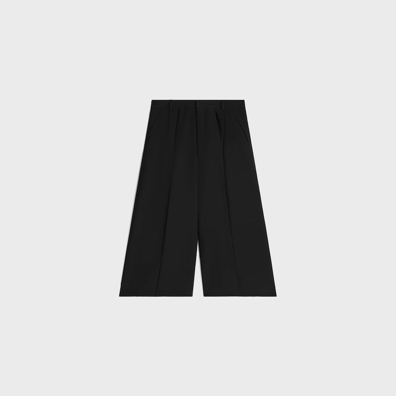 MONTAUK SHORTS IN wool and mohair gabardine - BLACK -  - 1 | CELINE