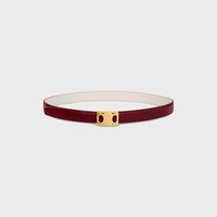 MEDIUM 25MM REVERSIBLE FRAMED TRIOMPHE BELT in TAURILLON - LIGHT BURGUNDY / WHITE COTTON -  - 1 | CELINE