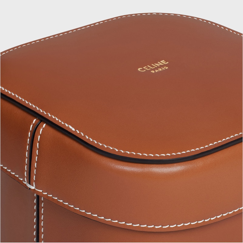 Bolso caja pequeño de piel de becerro brillante - TOSTADO - HOGAR - 1 | CELINE
