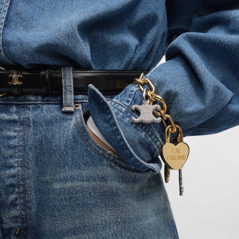 Celine Charms Heart Padlock in Brass with Gold Finish - GOLD -  - 1 | CELINE